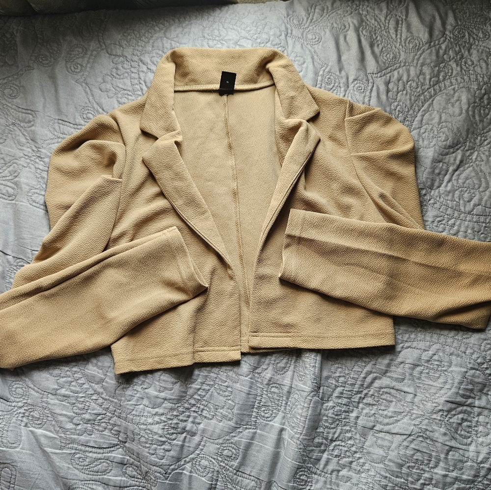 Tan Cropped Blazer